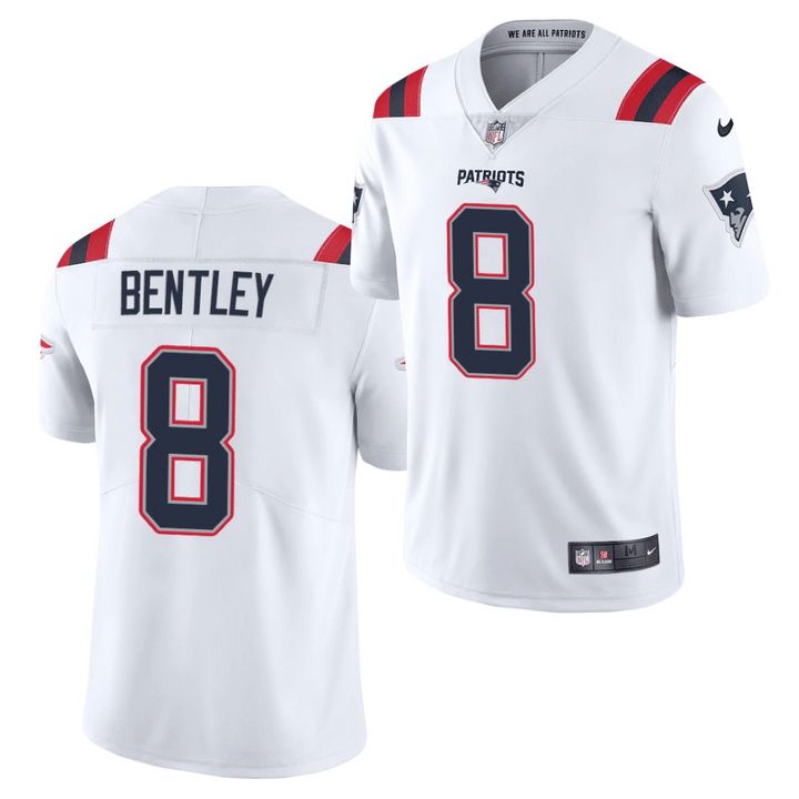 Men New England Patriots 8 Ja Whaun Bentley Nike White Vapor Limited NFL Jersey